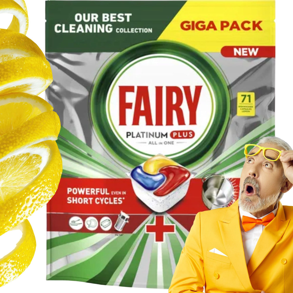 Fairy Platinum Plus All In One Dishwasher Capsules 71 Pack