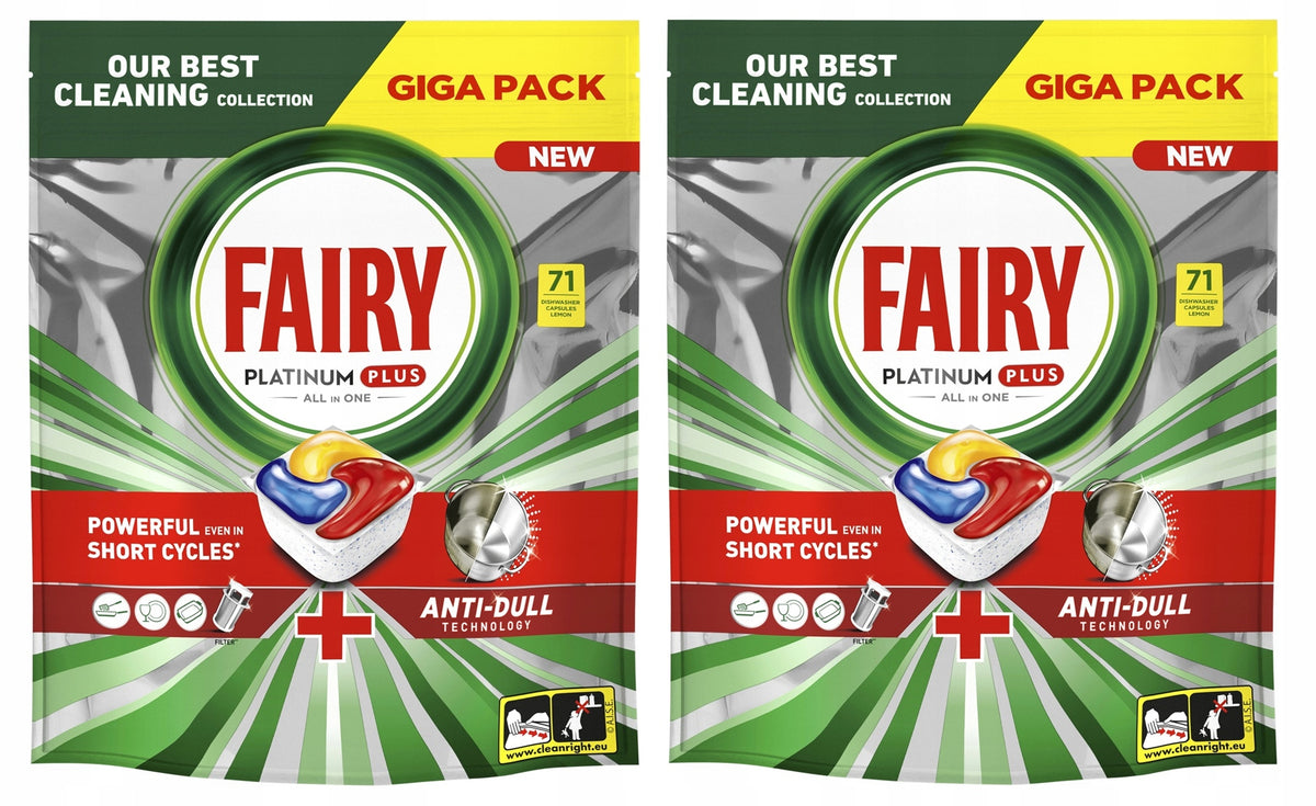 Fairy Platinum Plus All In One Dishwasher Tablets Lemon 2x71 Pack