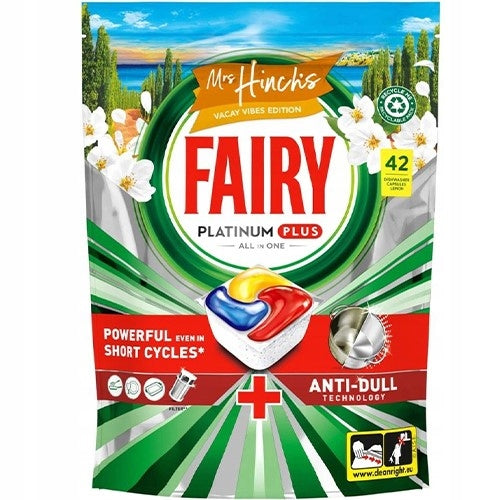 Fairy Platinum Plus All in One Lemon 42pcs 651g Dishwasher Capsule