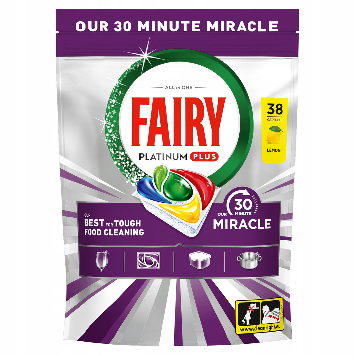 Fairy Platinum Plus Miracle 38 pieces dishwasher capsules