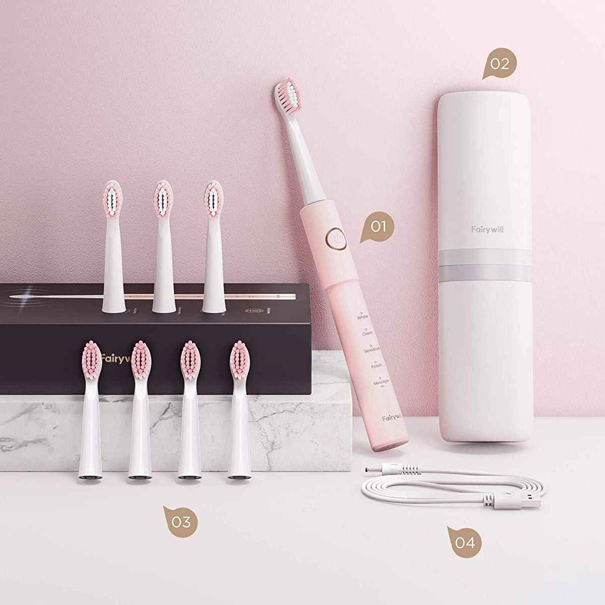 Fairywill FW-E11 black sonic toothbrush with timer Packaging status original