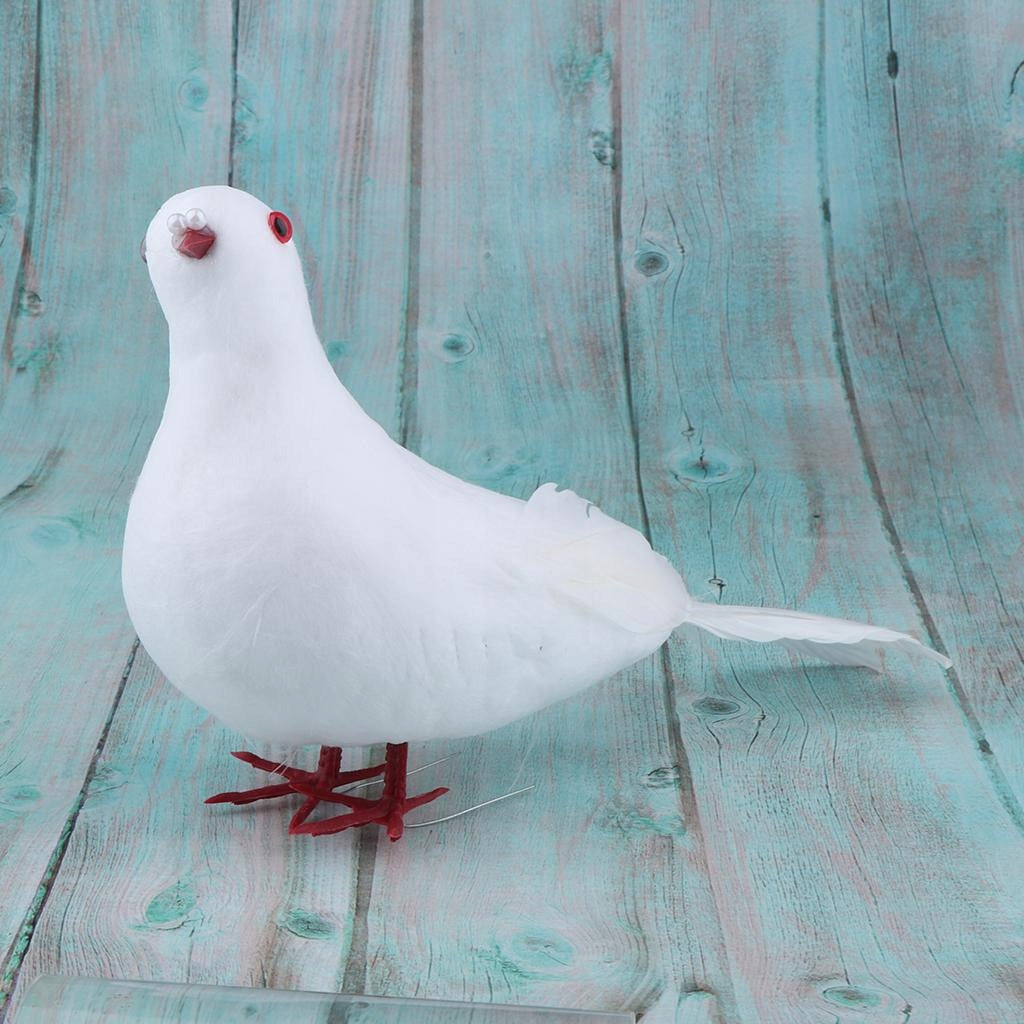 Fake Artificial Doves Birds Wedding Decoration , White, Standing Doves Manufacturer no brand