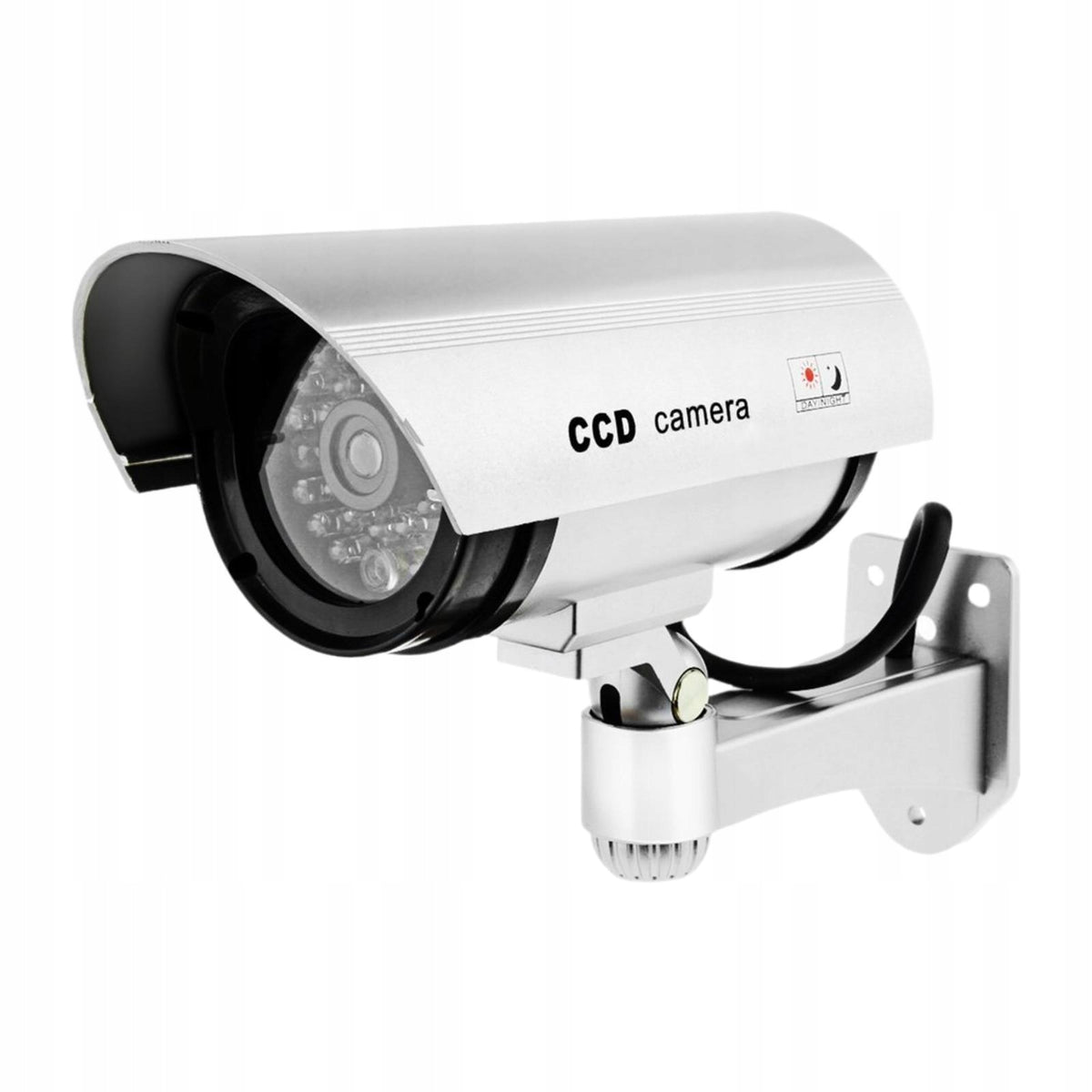 Fake Security Camera Outdoor Camera Suitable for Indoor and Outdoor Silver