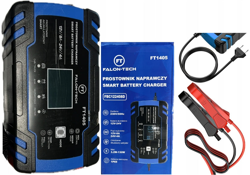 Falon-Tech Battery rectifier with repair function 12V-8A / 24V -4A