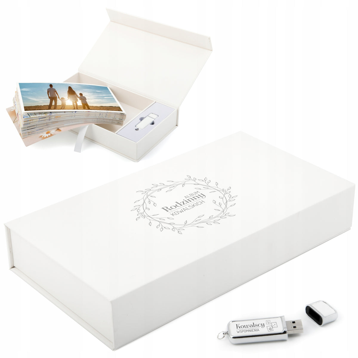 Family Photo Album + 16GB USB 2.0 Flash Drive + Engraving