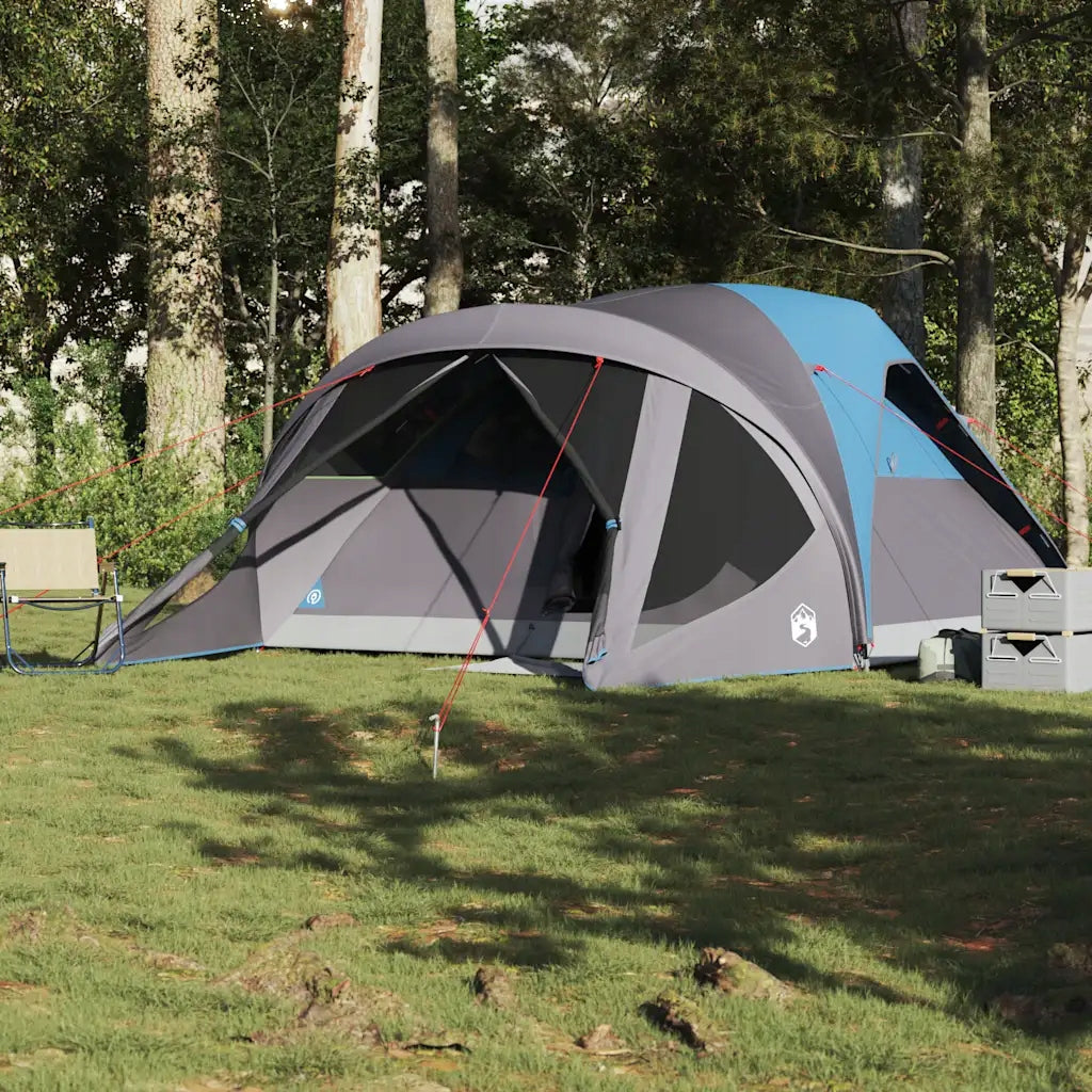 Family Tent, Tunnel, 6-Person, Blue, Waterproof Brand VidaXL