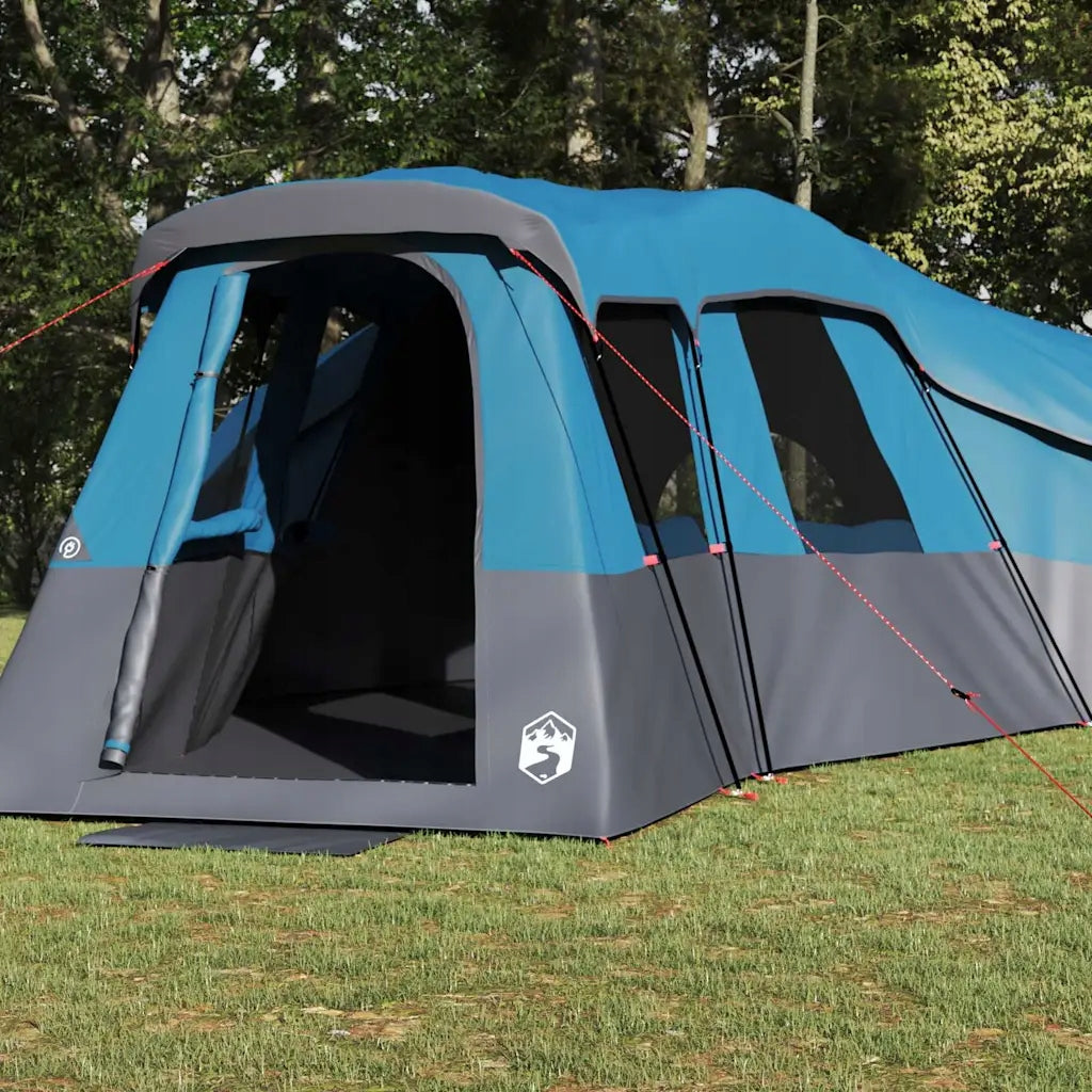 Family camping tent with 4 rooms and E-port, blue Brand VidaXL