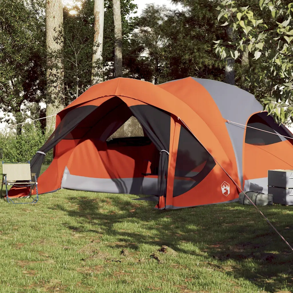 Family tent, 6-person, grey-orange, waterproof Brand VidaXL