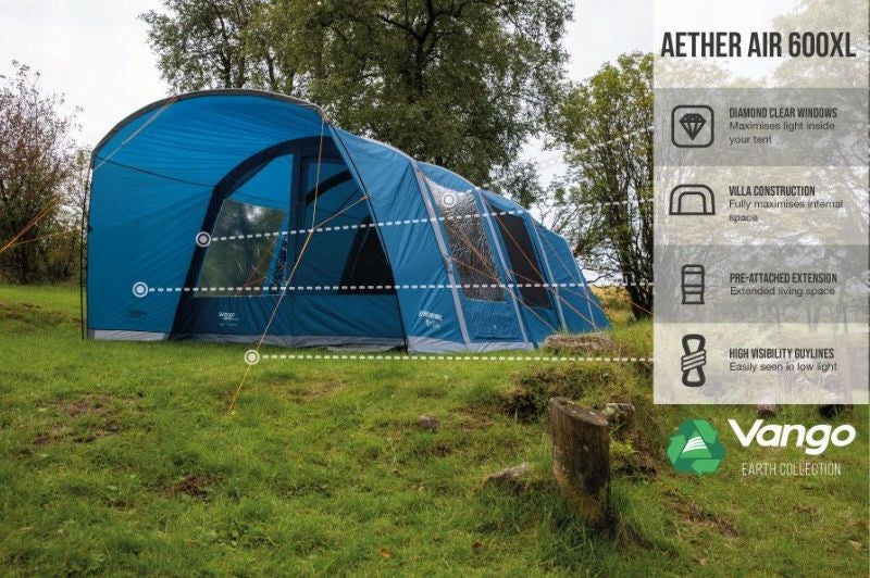 Family tent 6 persons Aether 600 XL - Vango Manufacturer code TERAETHPOM23TAQ
