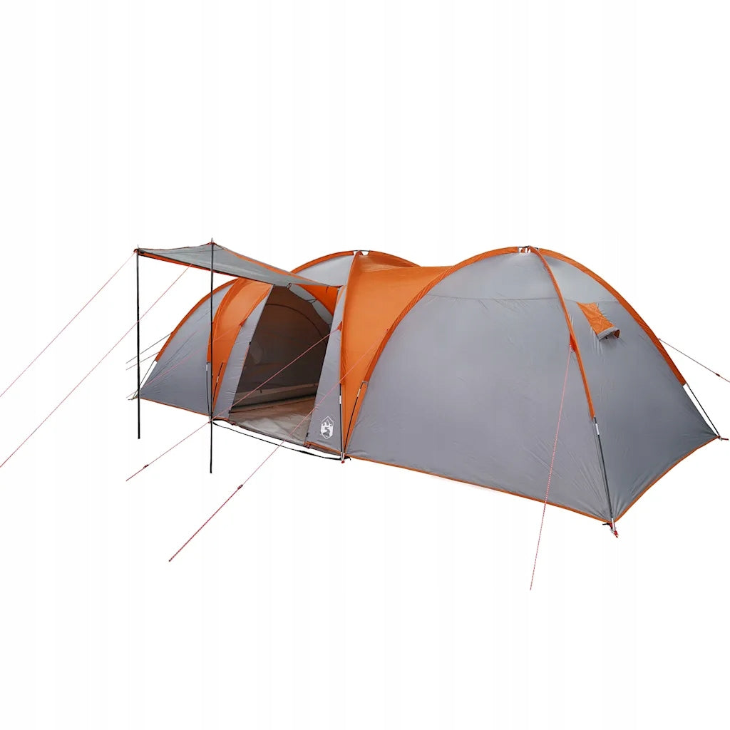 Family tent, 8-person, grey-orange, waterproof Kind travel