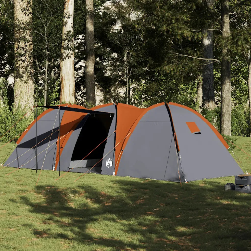Family tent, 8-person, grey-orange, waterproof Manufacturer code 4009430