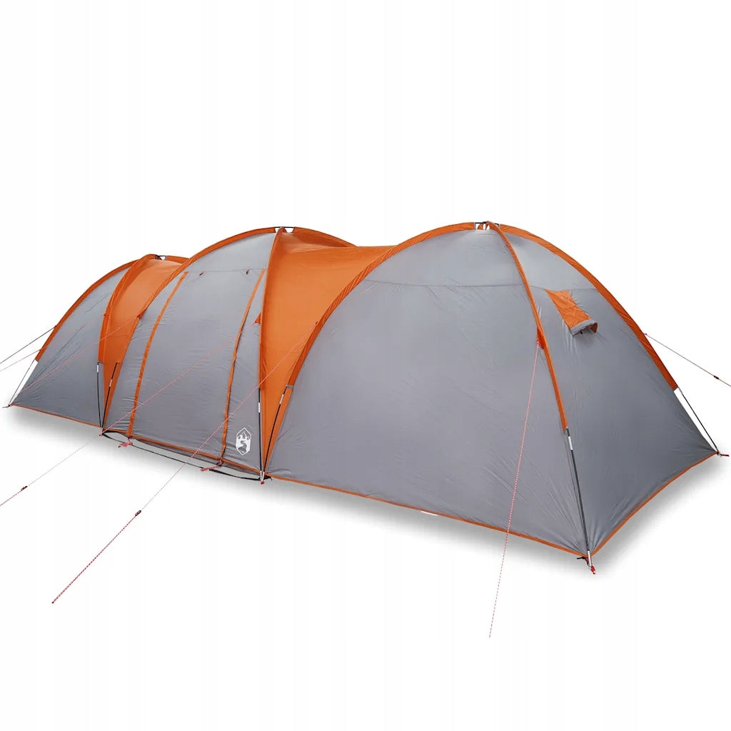 Family tent, 8-person, grey-orange, waterproof
