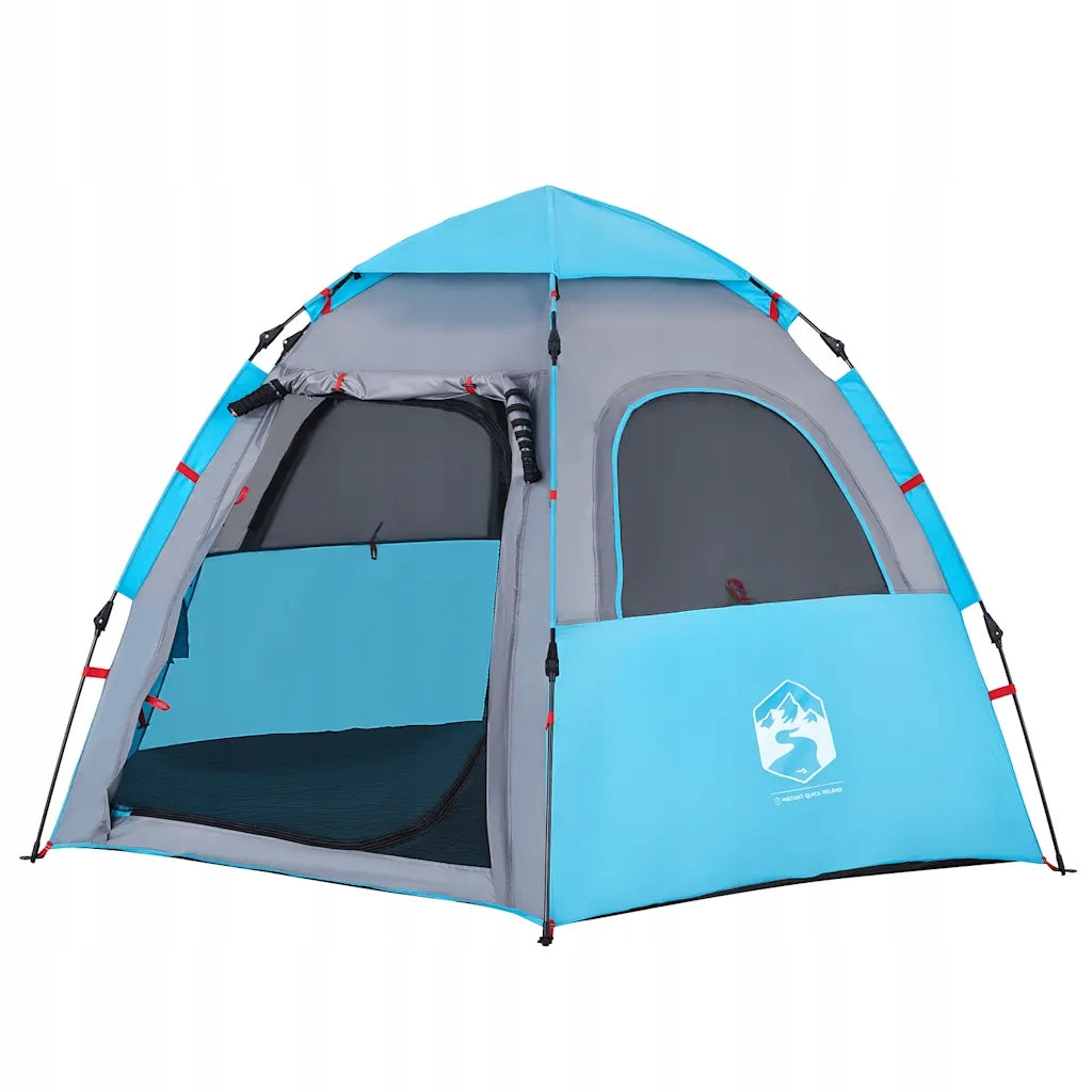 Family tent, cabin, 4-person, blue, quick unfolding Kind travel
