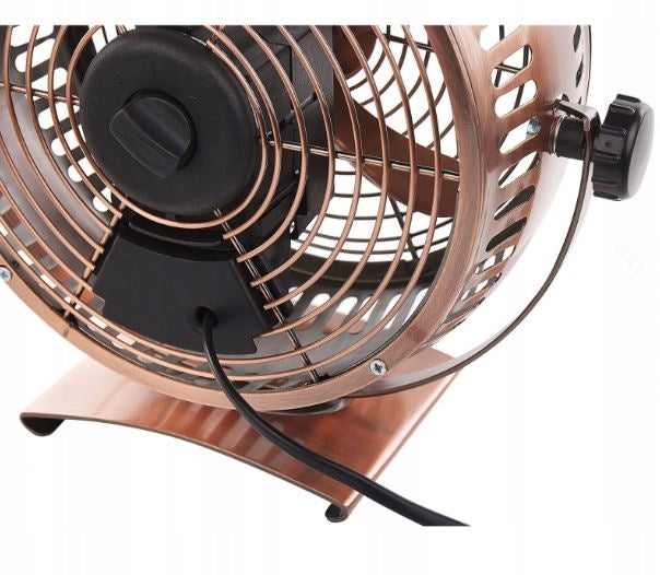 Fan Desk Fan Table Copper Quiet Powerful 15W Brand Volteno
