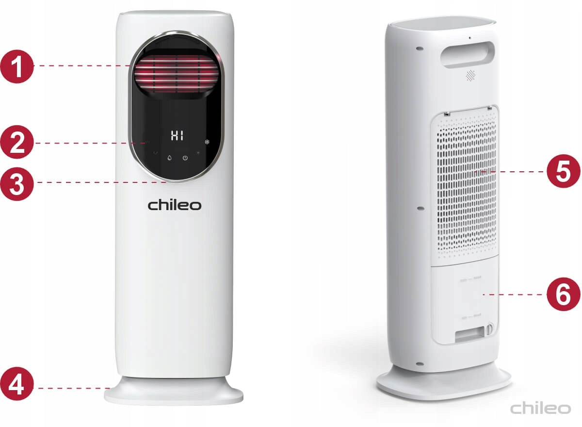Fan Heating Cooling Humidification CHILEO AURA CH-101 Number of power levels 5