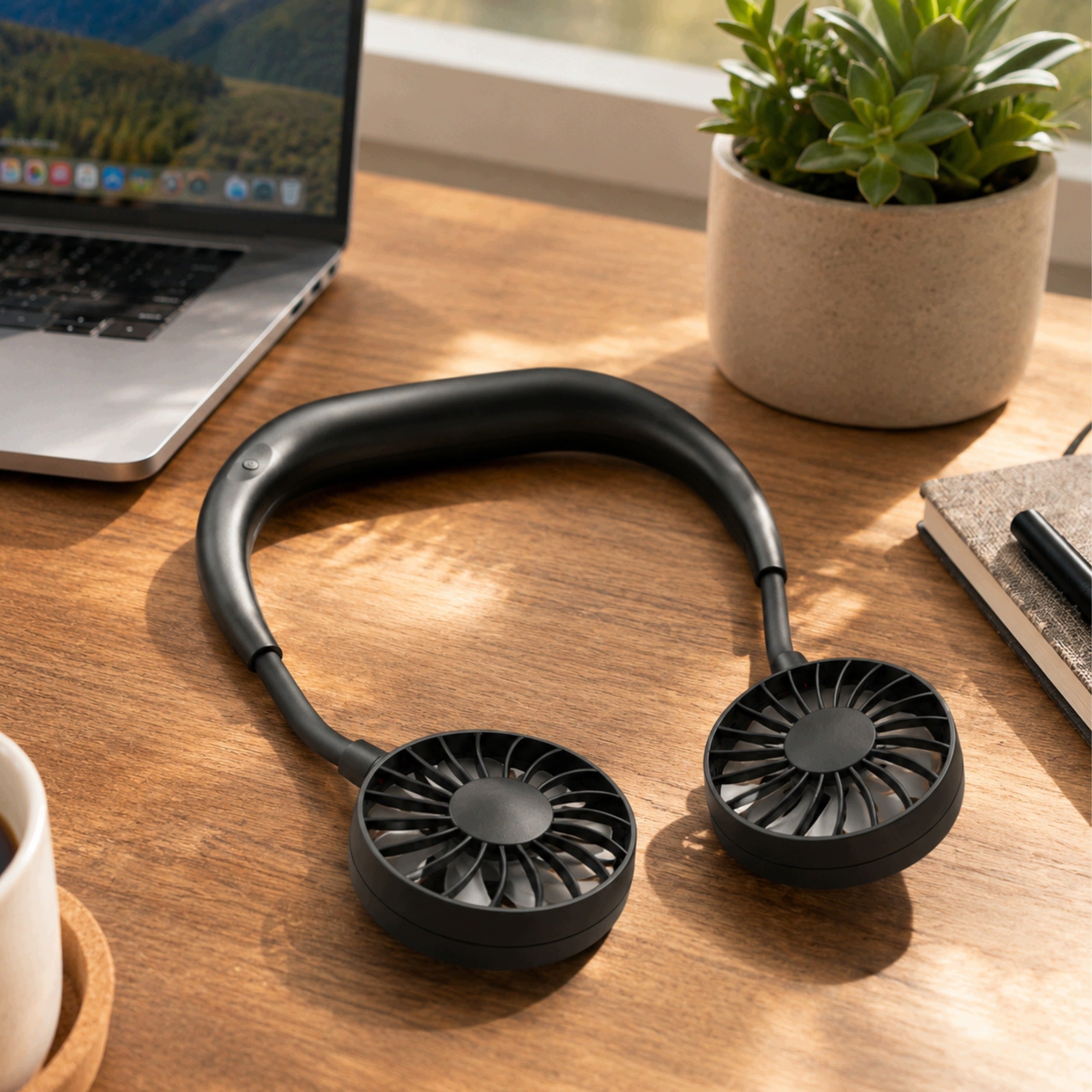 Fan Neck Windmill Neck Portable Cooling 3 Speeds Manufacturer code Wentylator Szyjny Sportowy Na Kark