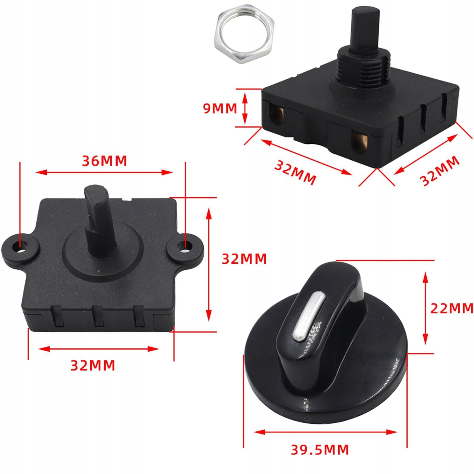 Fan Rotary Switch, 4 Position Selector Style A Brand no brand