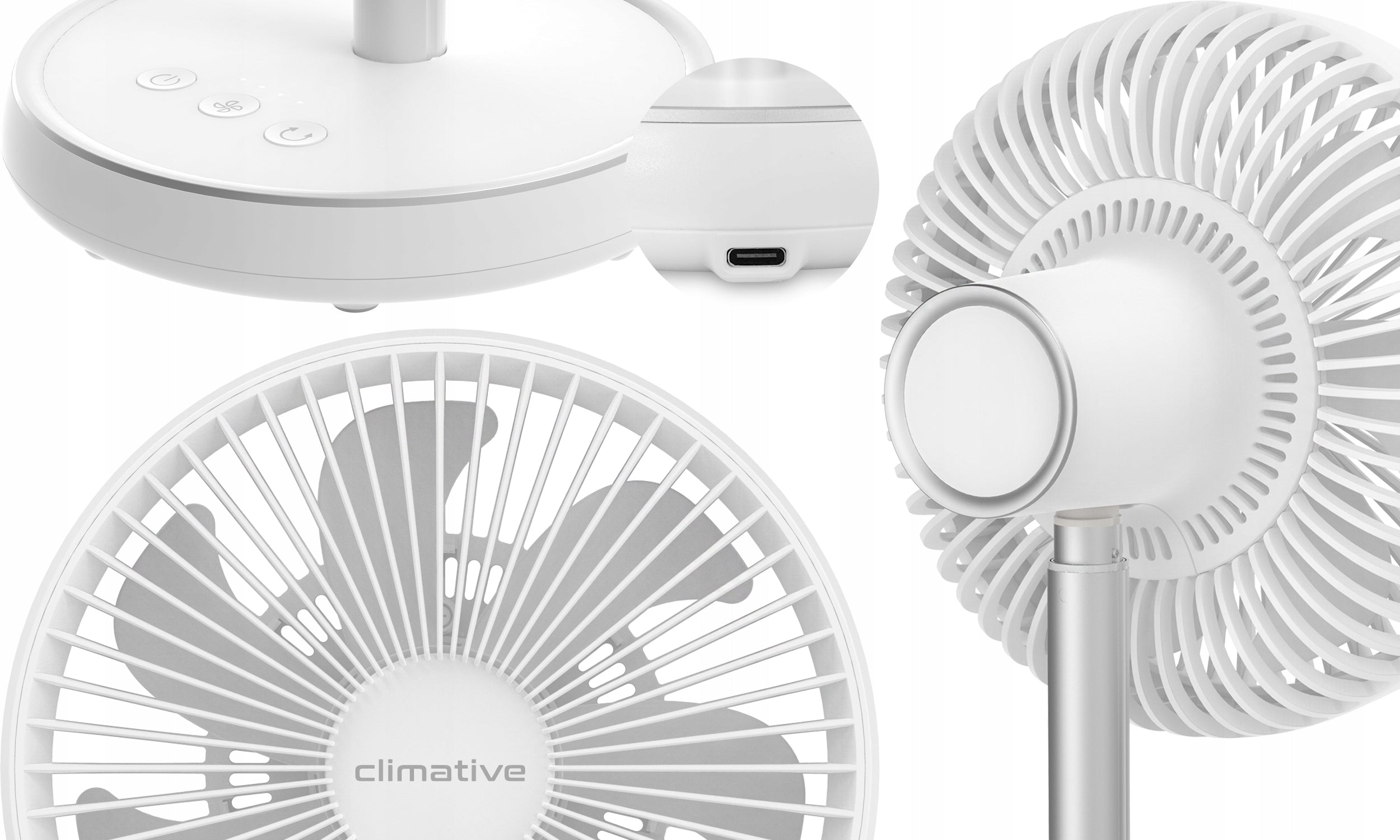 Fan Windmill Desk 2in1 LiftGo 15h Wireless Standing 33-75cm Dominant color white