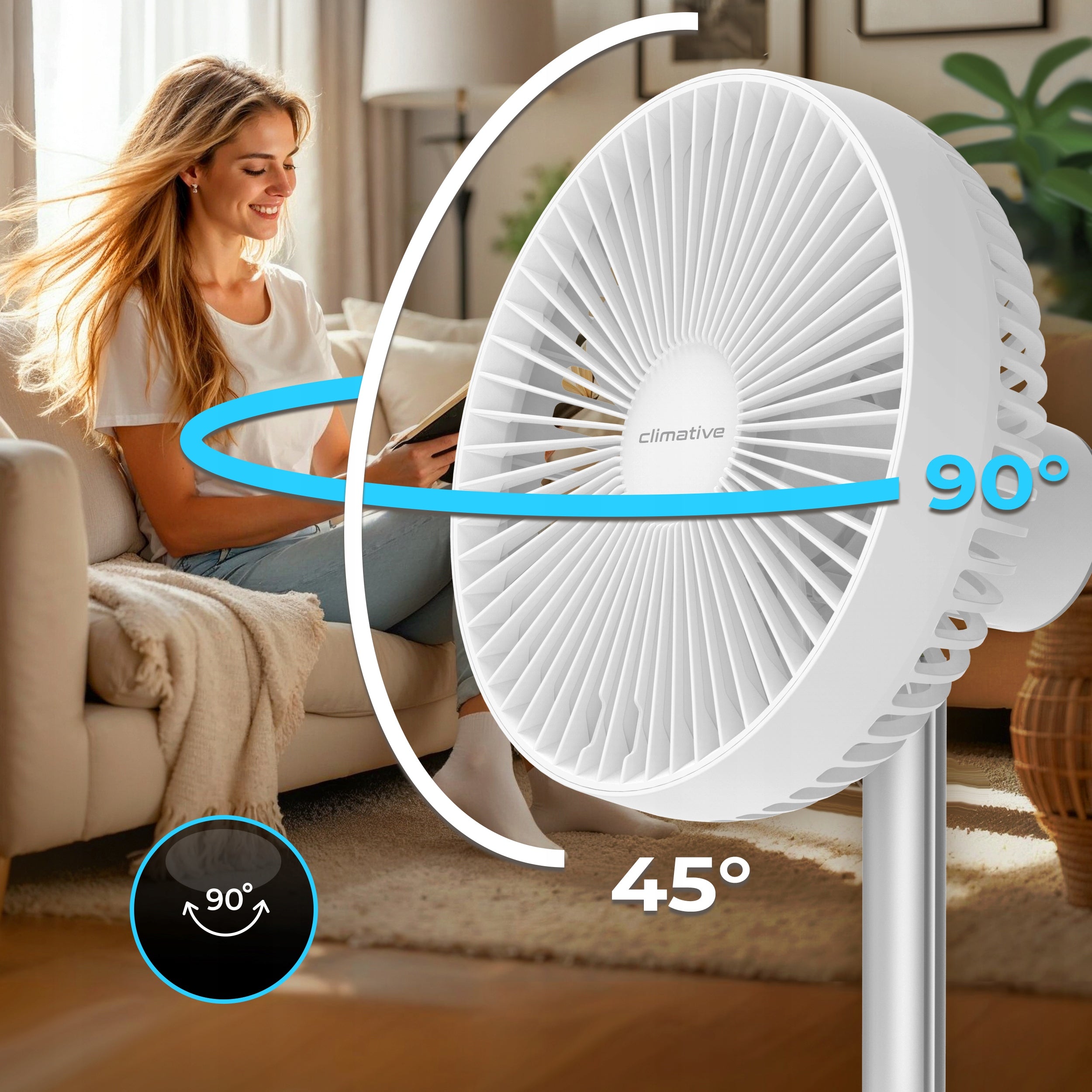 Fan Windmill Desk 2in1 LiftGo 15h Wireless Standing 33-75cm Functions oscillation automatic oscillation tilt angle adjustment height adjustment other