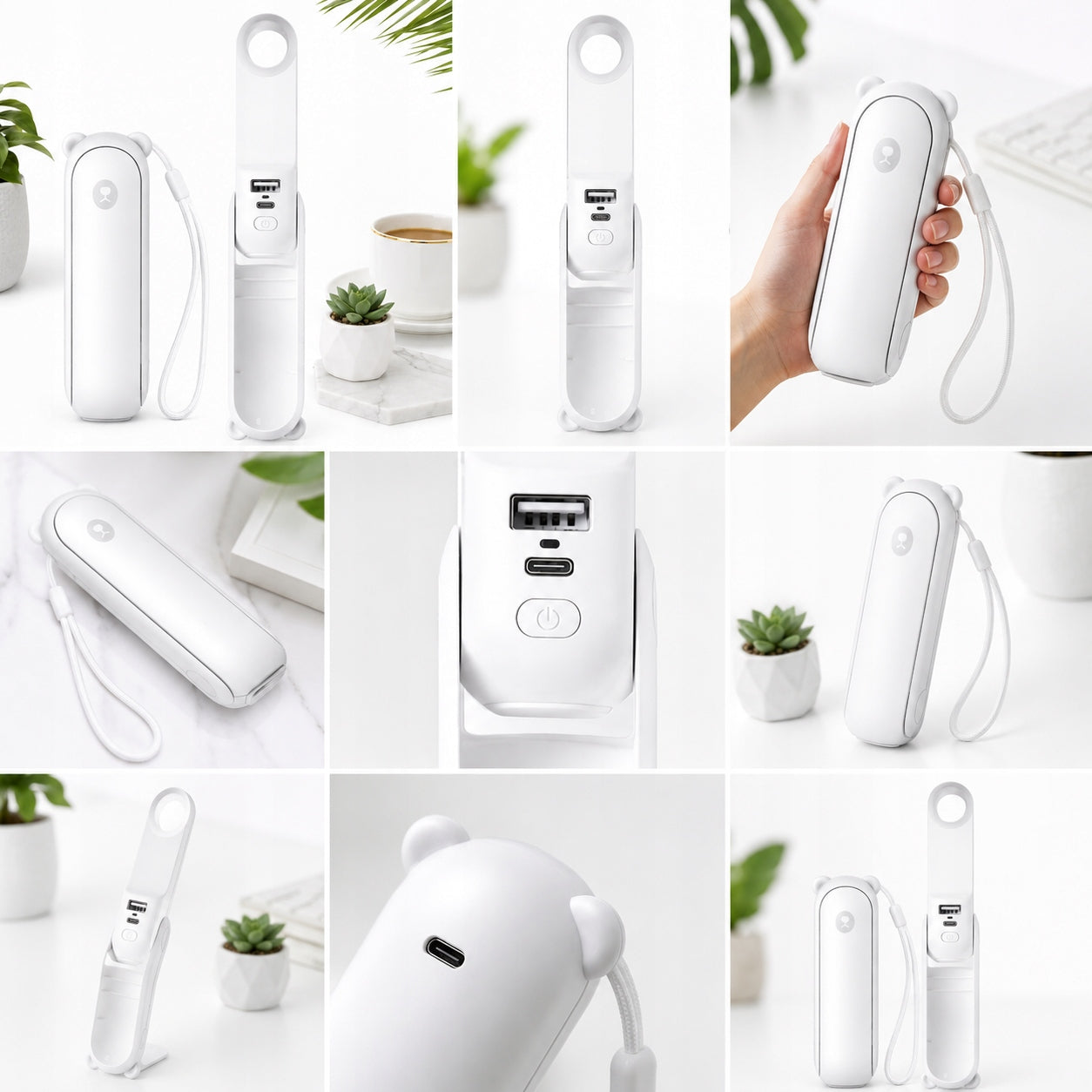Fan Windmill Handheld Portable Pocket White Mini JISULIFE Packaging status original