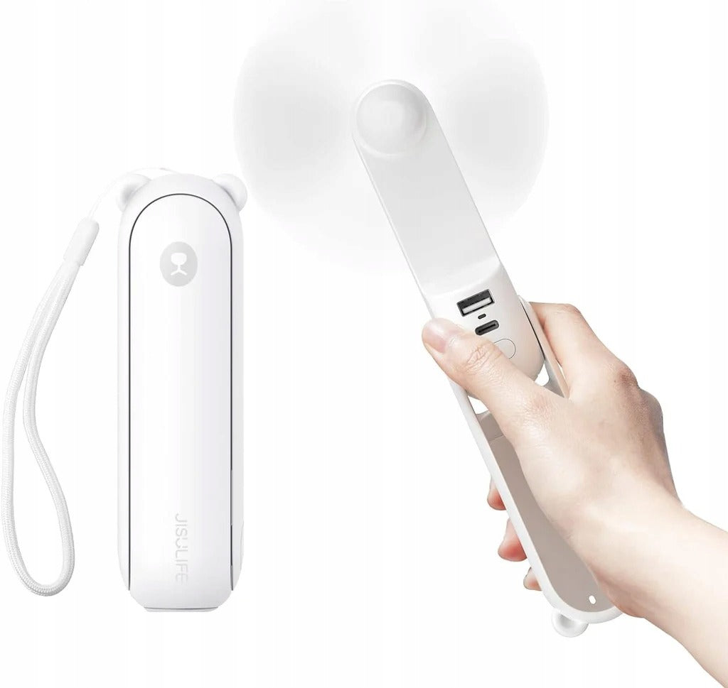 Fan Windmill Handheld Portable Pocket White Mini JISULIFE Power 5 W