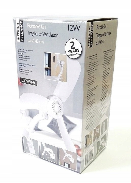 Fan Windmill with Clip Portable White 12W Model 1