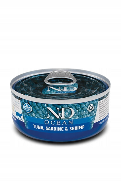 Farmina N&D Cat Ocean 70g Wet Cat Food Tuna Sardine Shrimp Manufacturer code PND080003