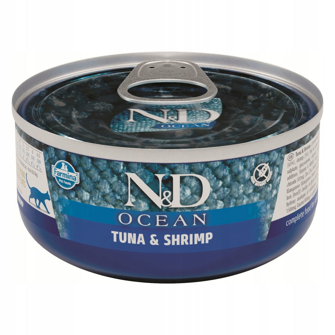 Farmina N&D Cat Ocean Tuna Shrimp 70g Wet Cat Food Tuna Shrimp