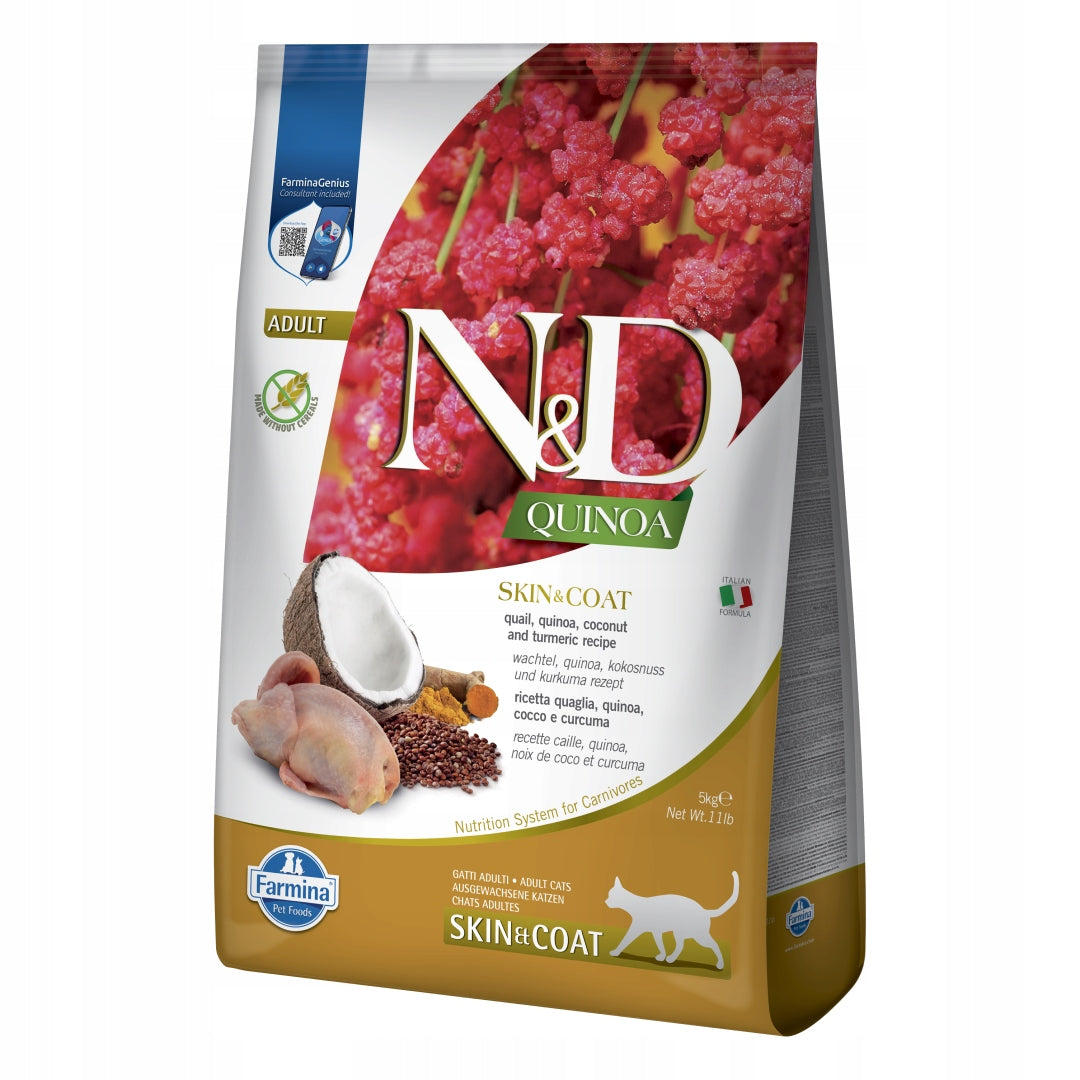 Farmina N&D Cat Quinoa Skin & Coat 5kg Dry Cat Food with Quail