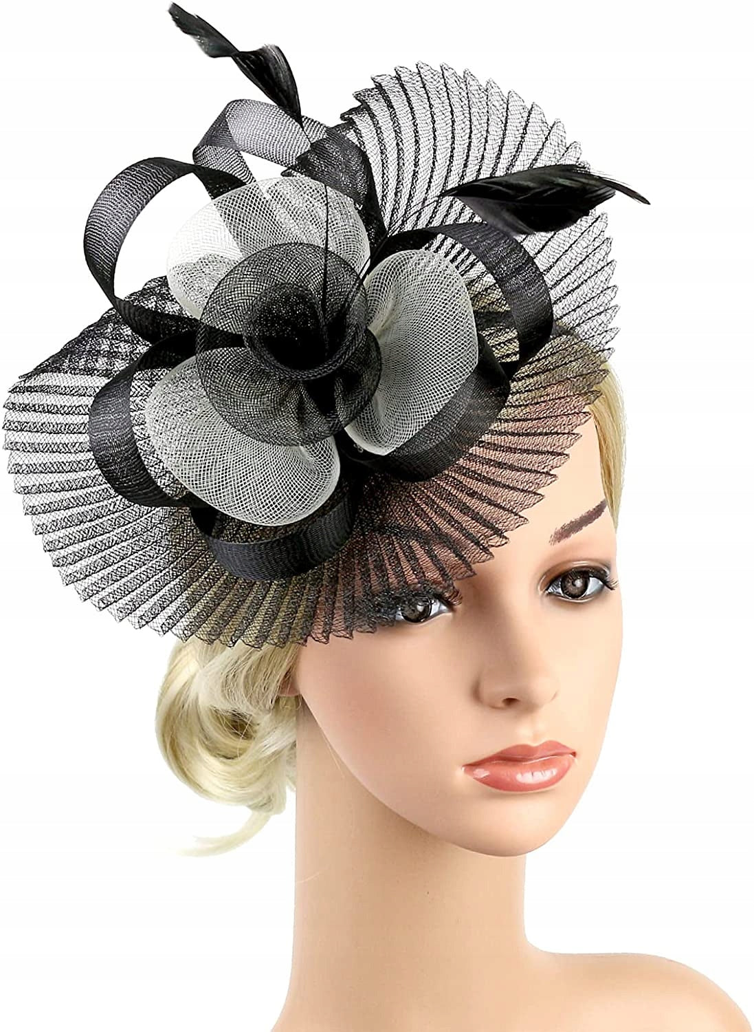 Fascinators women bibi marriage elegant fr Color white