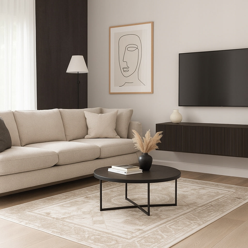 Fashionable Carpet For Living Room Bedroom Oriental Light Beige Thick 140x200 cm Brand KupDywan