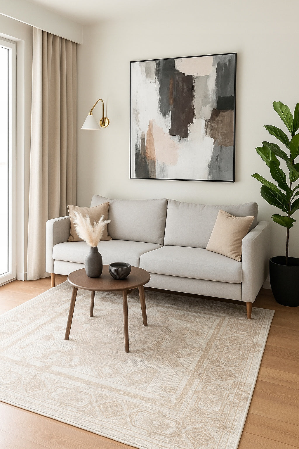 Fashionable Carpet For Living Room Bedroom Oriental Light Beige Thick 140x200 cm Manufacturer code Orientalny Gęsty LAILA WENEZIA