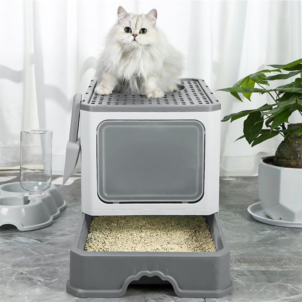 Fashionable Square Cat Cuvette with Drawer, Filter and Spatula | 52×39×39cm Model WJ98108