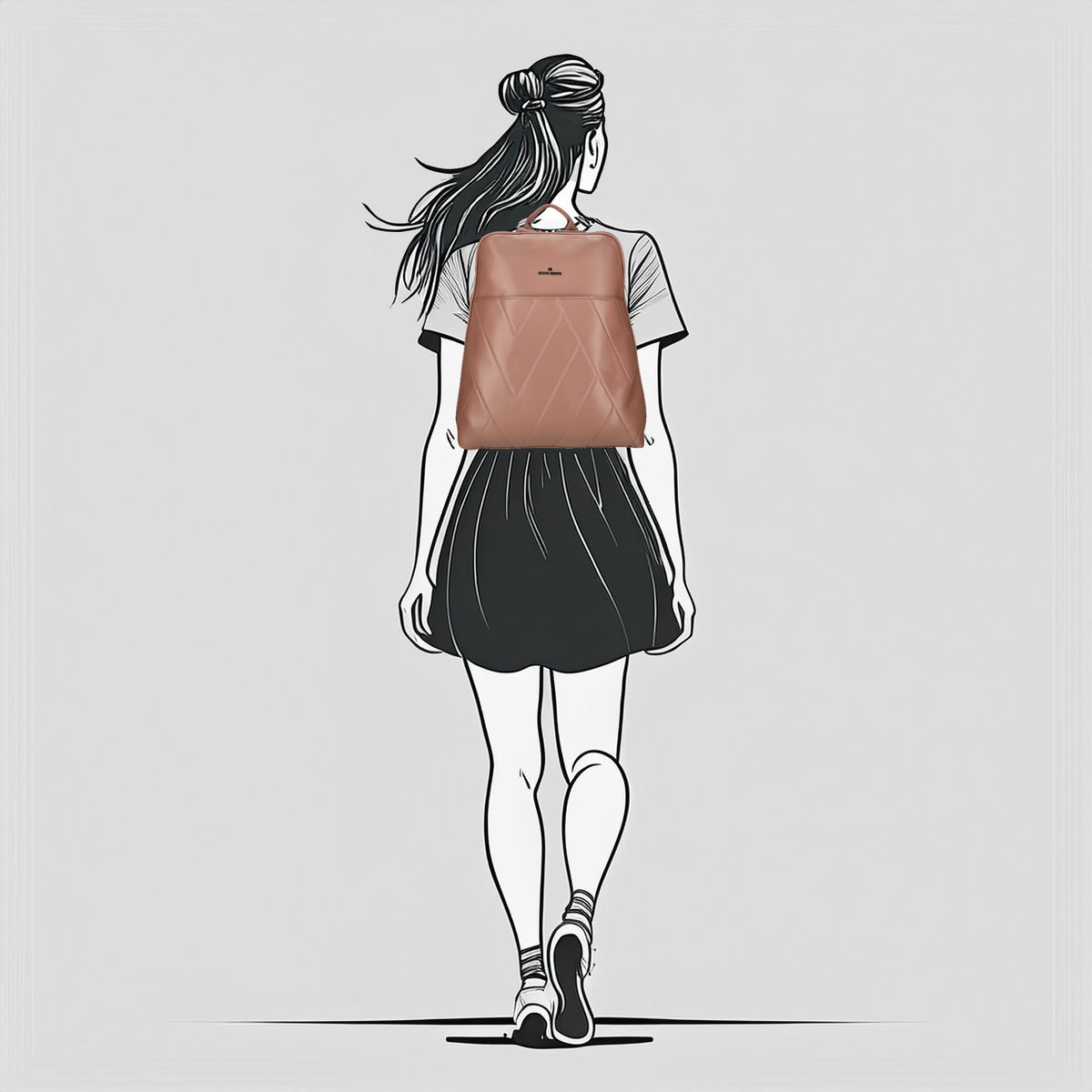 Fashionable backpack with laptop space 15 EVIE from Enrico Benetti 58006 Old Pink Packaging status original
