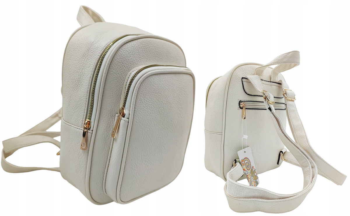 Fashionable women's backpack elegant eco leather practical lightweight