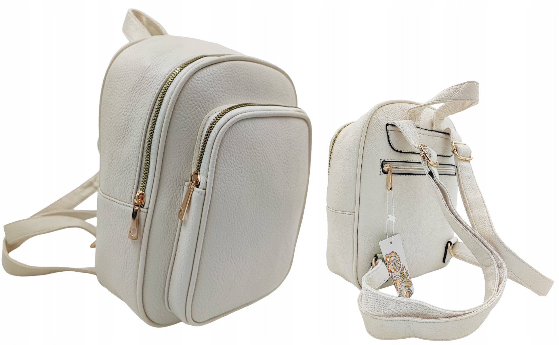 Fashionable women's backpack elegant eco leather practical lightweight