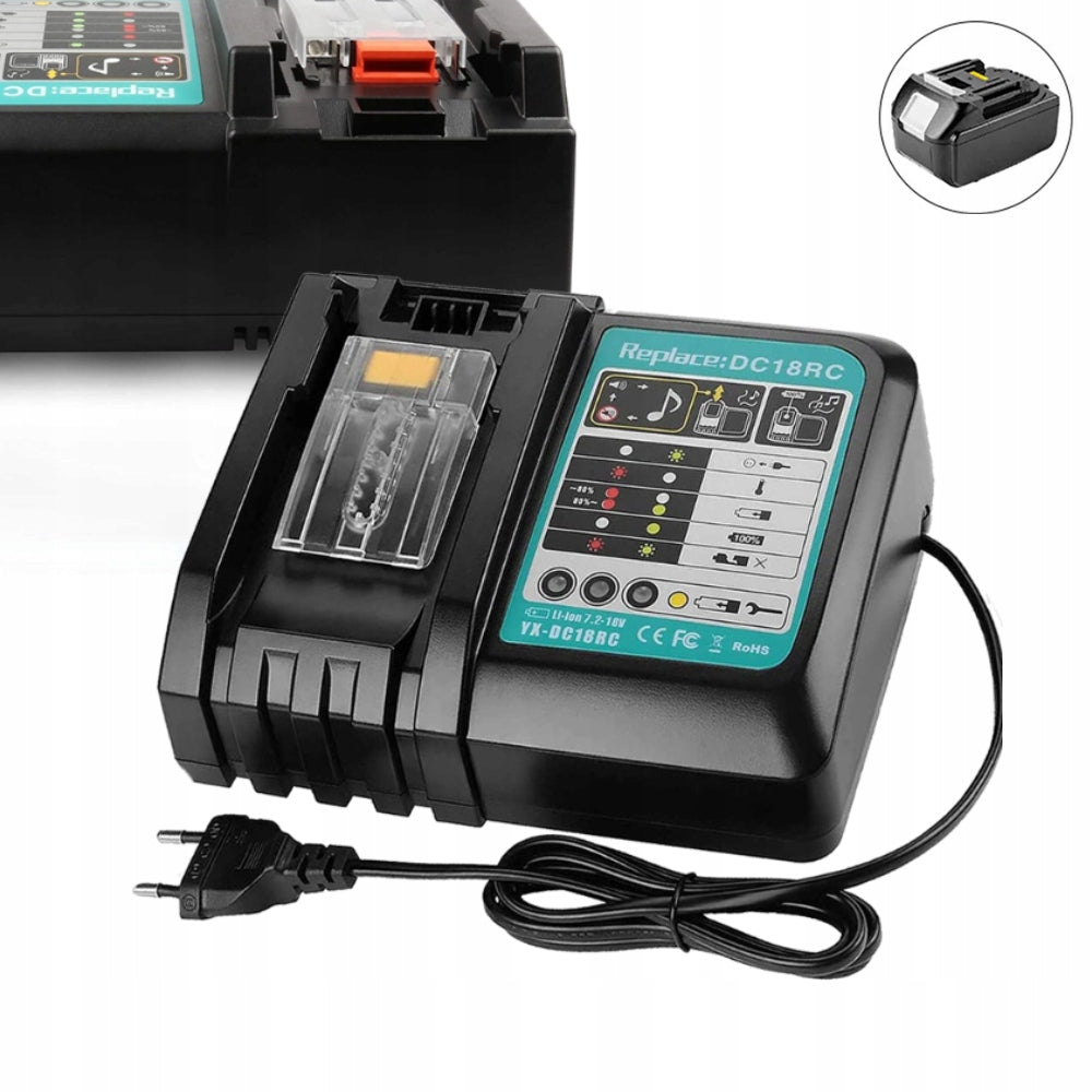 Fast Battery Charger 14,4-18V FOR MAKITA DC18RC