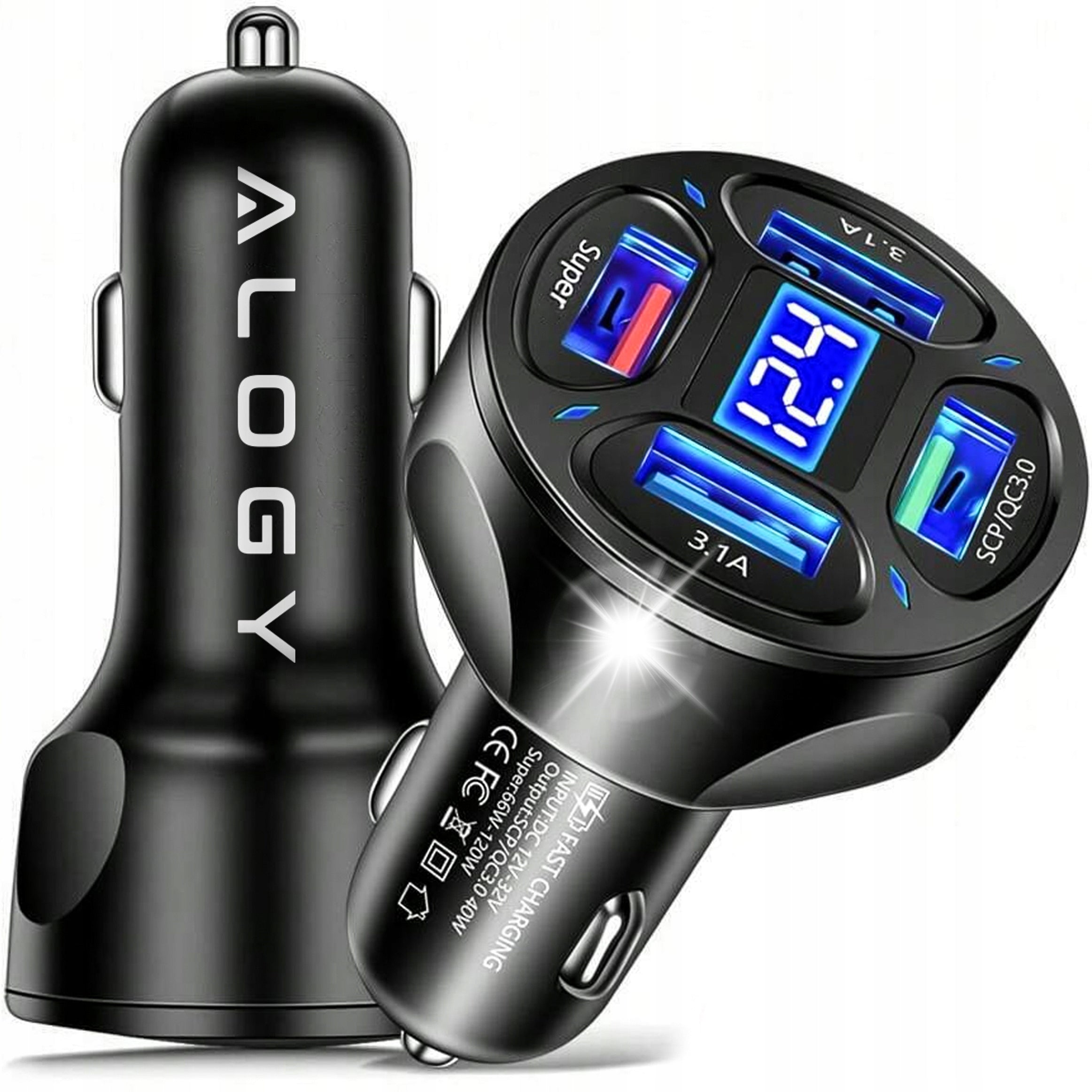 Fast Car Charger 4xUSB 7A (3xQC) Super Powerful 66W for your phone Packaging status original