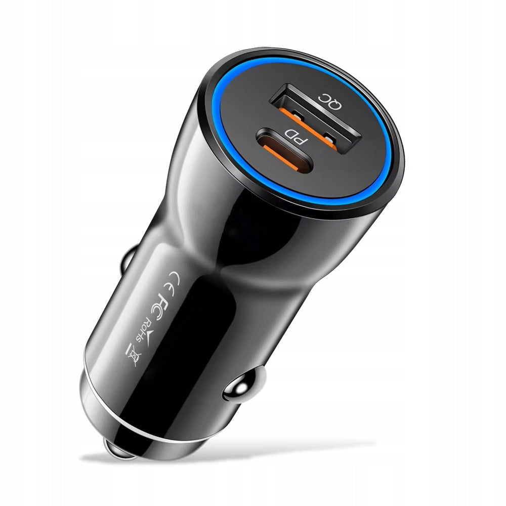 Fast Car Charger + Lightning Cable for iPhone 14/Plus/Pro/Max Color black