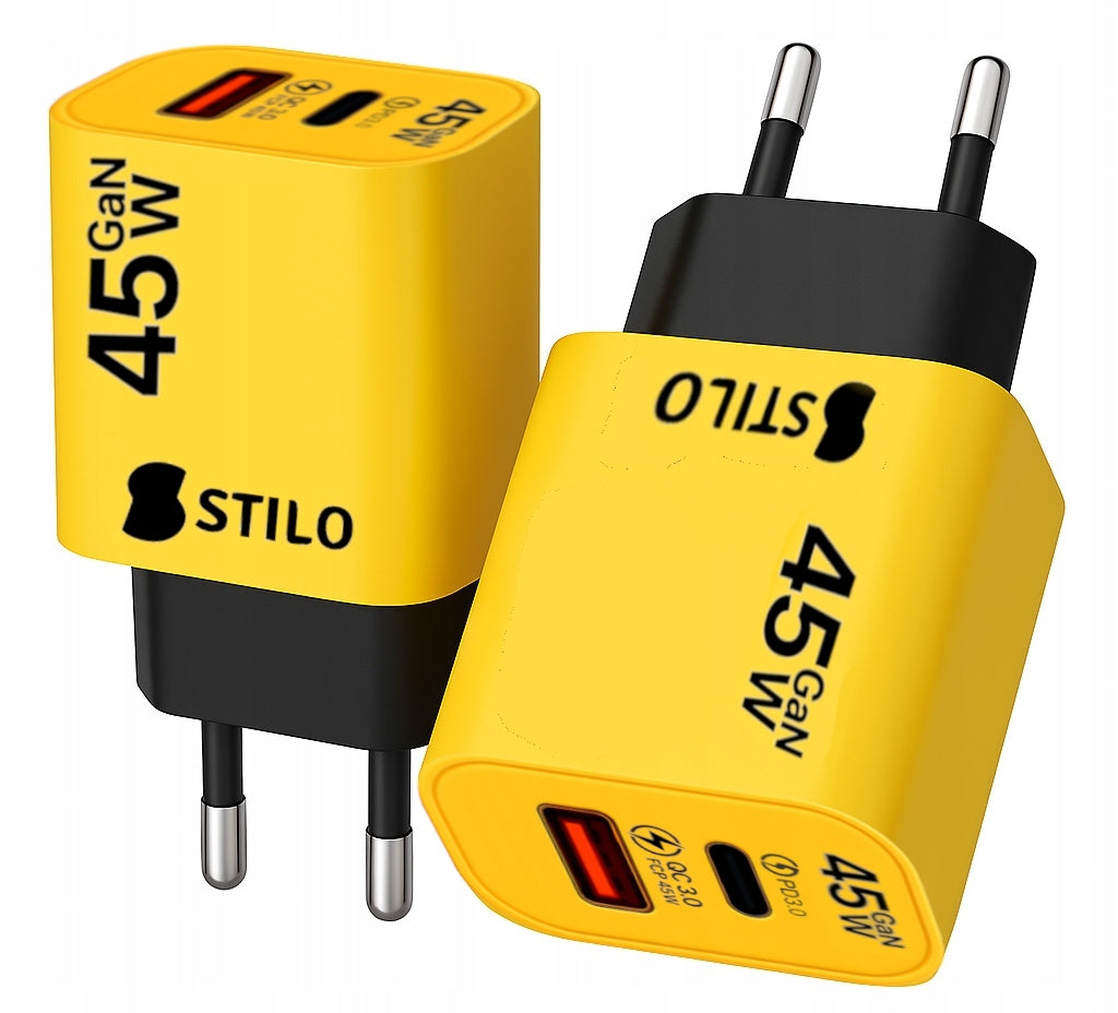 Fast Charger GaN 45W PD QC + 2 Cables : C-C 100W 2m and 4in1 A/C/Lightning Packaging status original