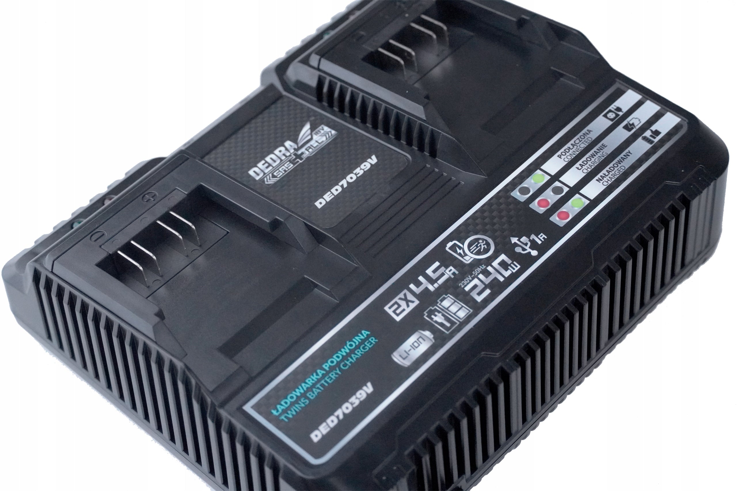 Fast Dual Charger DED7039V DEDRA SAS+ALL Product weight with unit packaging 1.5 kg