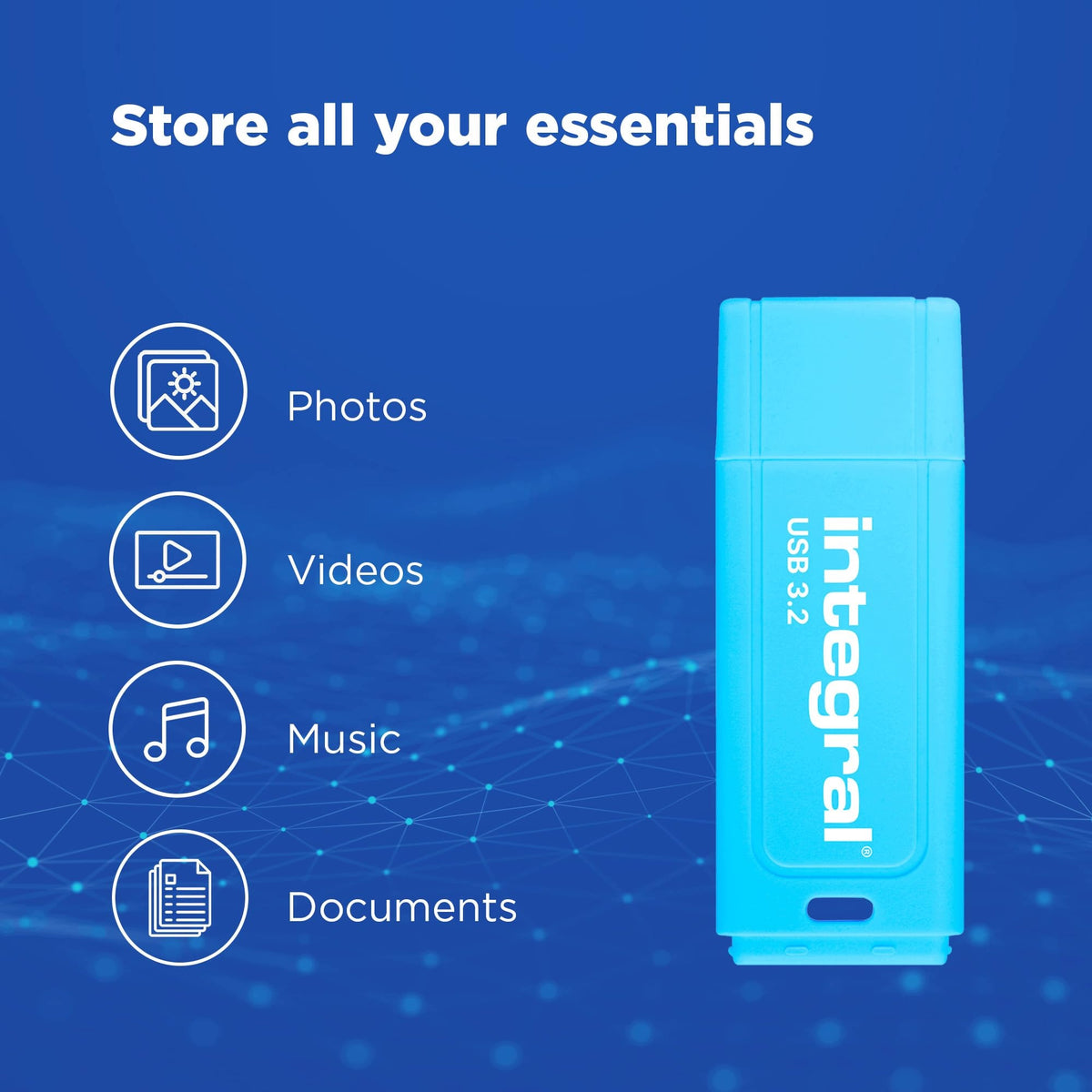 Fast USB-C 128GB Flash Drive 3.2 Integral Neon 150MB/s Phone Laptop Manufacturer code AMINFD128GBNEONCB3.2