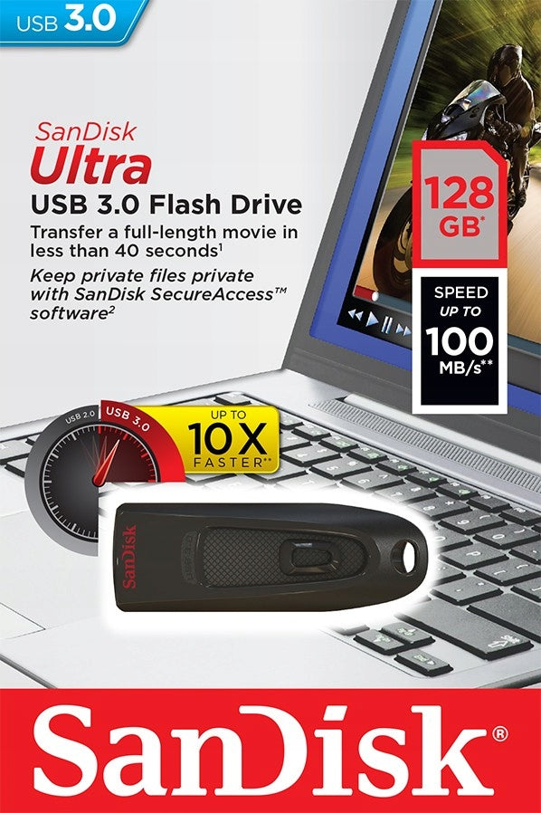 Fast flash drive 128GB SANDISK USB3.0/3.1 100/130mb/s