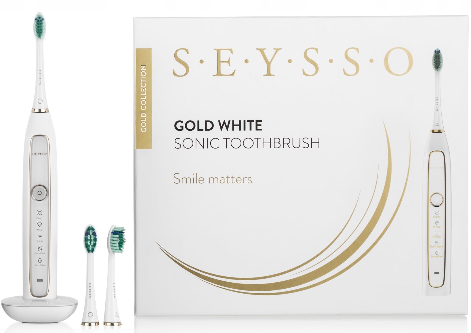 Fastest sonic toothbrush SEYSSO GOLD WHITE