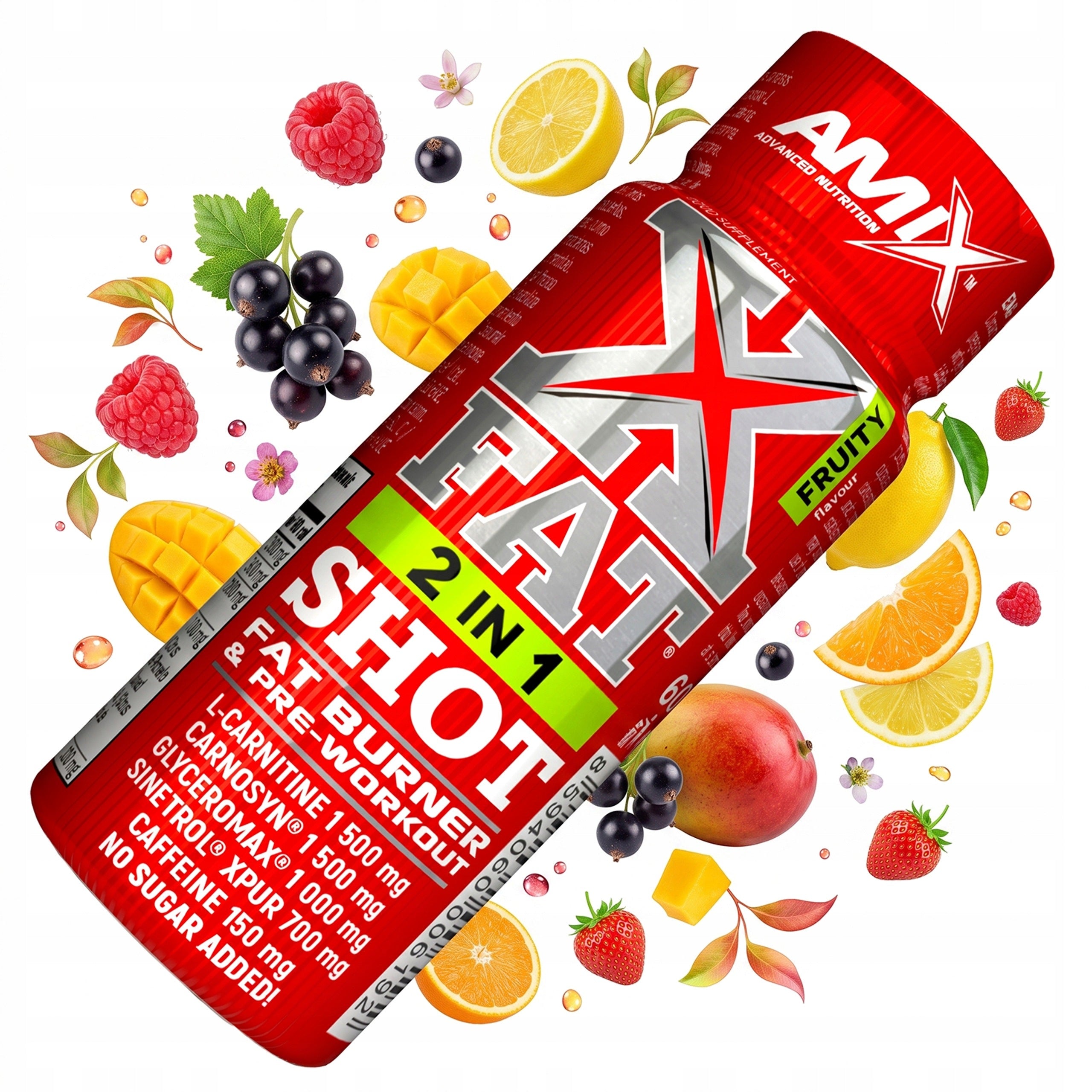 Fat burner pre-workout shot 60 ml L carnitine 1500 mg caffeine