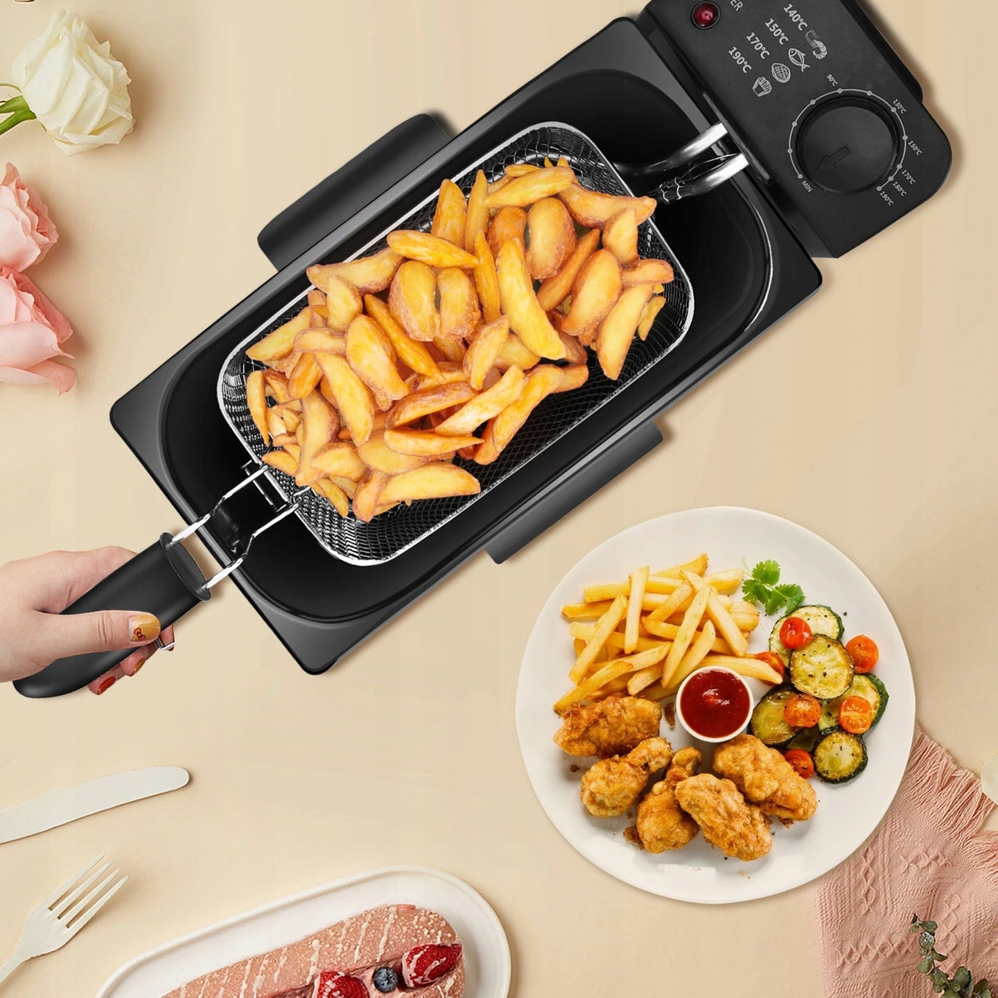 Fat fryer Aigostar 30HEY 3L Traditional air fryer 2200W Power 2200 W