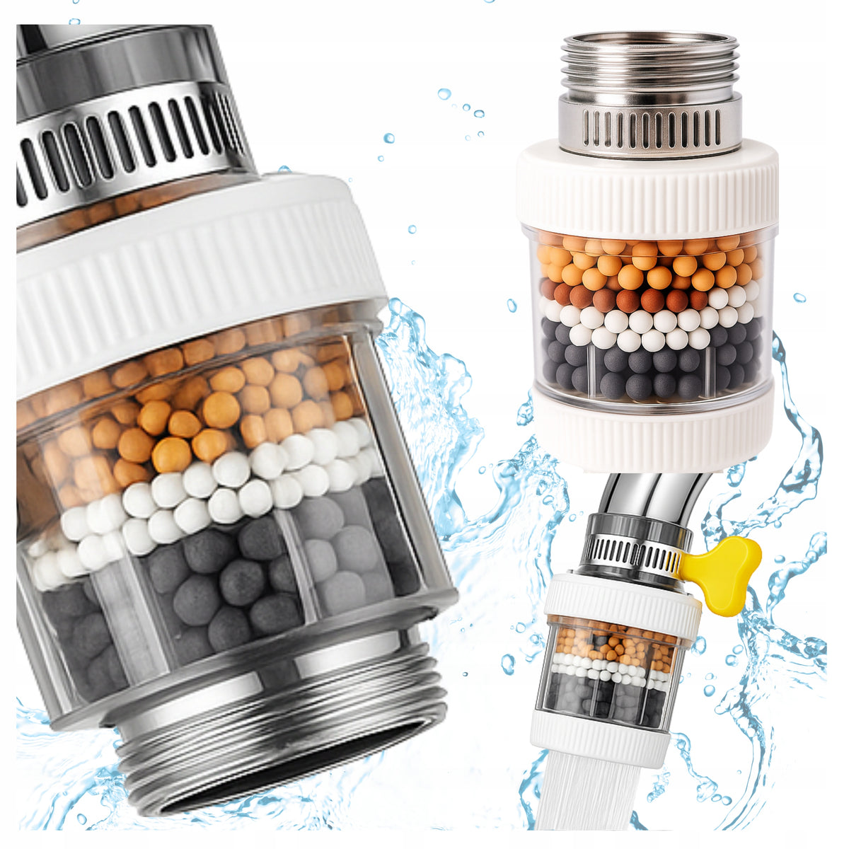 Faucet Filter with Water Purifying Balls Removes Impurities