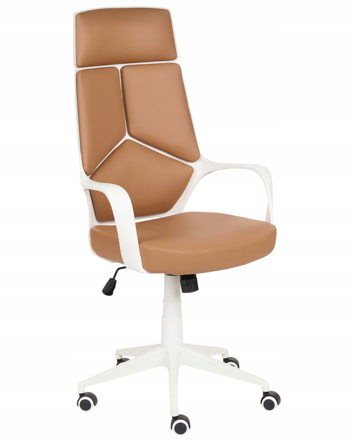 Faux Leather Office Chair Adjustable Sand Circle Beige