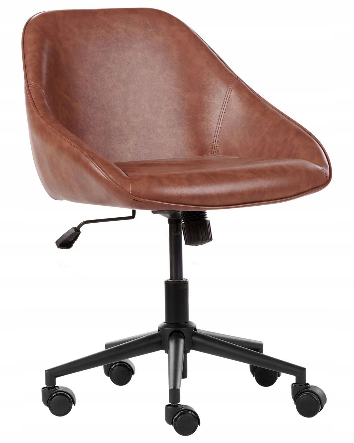 Faux Leather Office Chair Bronze Adjustable Swivel