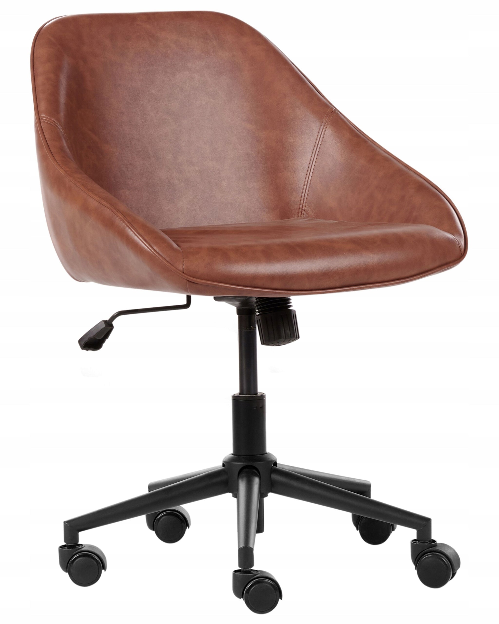 Faux Leather Office Chair Bronze Adjustable Swivel